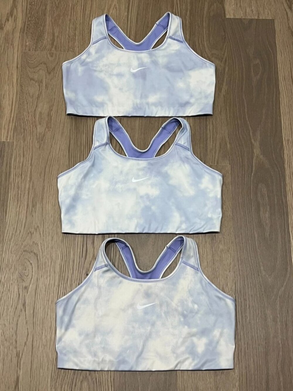 2X Womens Plus NIKE Racerback Sports Bra Top Lot 3 Set DRI-FIT Purple Tie Dye